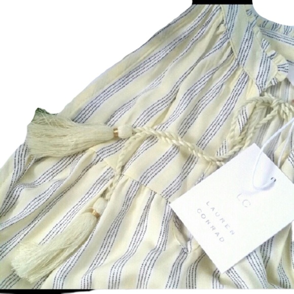 LC LAUREN CONRAD Plus Dress Maxi Halter Yellow & Blue Stripe Size XXL - Picture 5 of 12